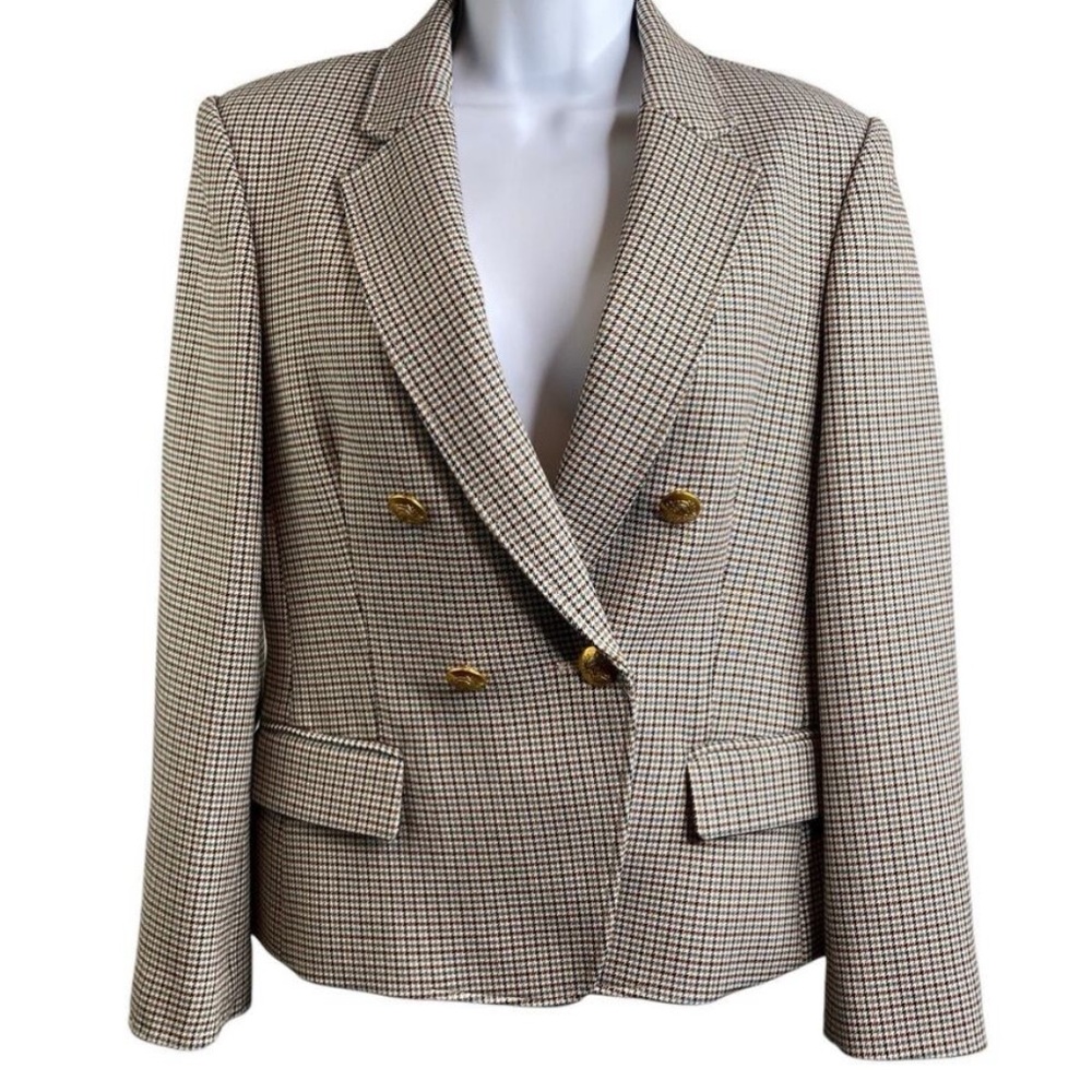 Women's A.L.C. Houndstooth blazer with gold buttons  Double-Breasted size 6 EUC